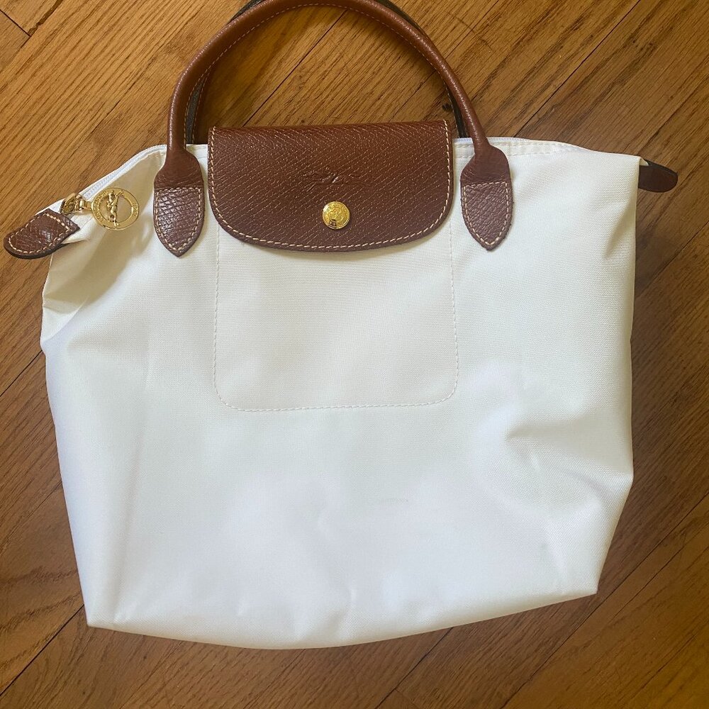 White Small Nylon Longchamp Bag
